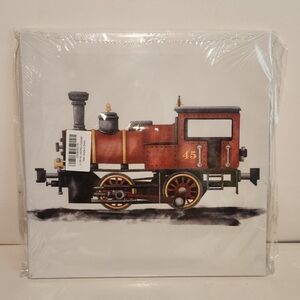 Brand New 12” x 12” Canvas Red Train Wall Art